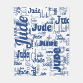 Couverture Polaire Blanc et bleu Nom court Motif répétitif Moderne (Devant)