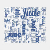 Couverture Polaire Blanc et bleu Nom court Motif répétitif Moderne (Devant (Horizontal))