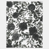 Couverture Polaire Blanc et noir Rose Mariage gothique (Devant)