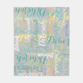 Couverture Polaire blanc gris pâle avec son nom (Devant)