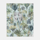 Couverture Polaire Blanc Jungle bleu Tongs polaire (Devant)