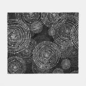 Couverture Polaire Blanc Noir : Formes Rondes Simples. (Devant (Horizontal))
