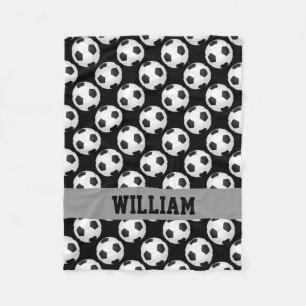 Couverture Polaire Blanc noir nommé personnalisé par sports de fan 