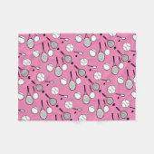 Couverture Polaire Blanc noir rose de tennis (Devant (Horizontal))