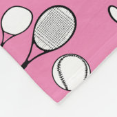 Couverture Polaire Blanc noir rose de tennis (Coin)