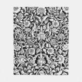 Couverture Polaire Blanc ornemental sur noir (Devant)