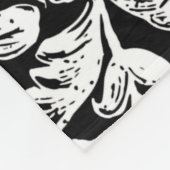 Couverture Polaire Blanc ornemental sur noir (Coin)