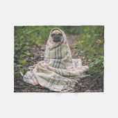 Couverture Polaire Blanc personnalisé d'ouatine de photo d'animal (Devant (Horizontal))