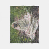 Couverture Polaire Blanc personnalisé d'ouatine de photo d'animal (Devant)