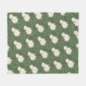 Couverture Polaire Blanc Poinsettia Motif torrents vert Noël (Devant (Horizontal))