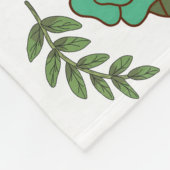 Couverture Polaire Blanc Rétro et Floral Vert (Coin)