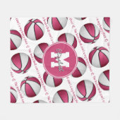 Couverture Polaire blanc rose Le terrain de basket est mon endroit he (Devant (Horizontal))