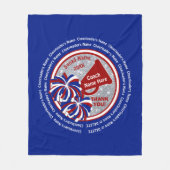 Couverture Polaire Blanc rouge et idées Cheerleading bleues de cadeau (Devant)