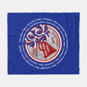 Couverture Polaire Blanc rouge et idées Cheerleading bleues de cadeau (Devant (Horizontal))