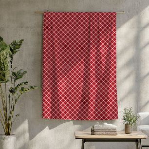 Couverture Polaire Blanc rouge noir chèque Chaleur avec charme classi