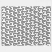 Couverture Polaire Blanc Standard Poodé Chien Silhouettes Motif Gris (Devant (Horizontal))