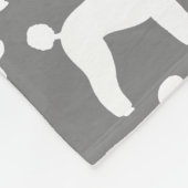 Couverture Polaire Blanc Standard Poodé Chien Silhouettes Motif Gris (Coin)