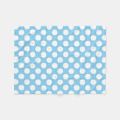 Couverture Polaire Blanc sur Bébé Bleu Grand Taille Pois (Devant (Horizontal))