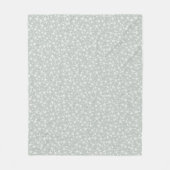 Couverture Polaire Blanc sur gris-vert | Motif d'étoiles d'impression (Devant)