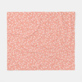 Couverture Polaire Blanc sur le corail | Motif d'étoiles d'impression (Devant (Horizontal))