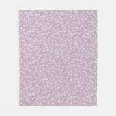 Couverture Polaire Blanc sur Mauve | Motif d'étoiles d'impression Lin (Devant)