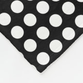 Couverture Polaire Blanc sur Noir Moyen Taille Pois horizontaux (Coin)