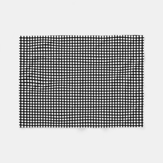 Couverture Polaire Blanc sur Noir Petite Taille Pois horizontaux (Devant (Horizontal))