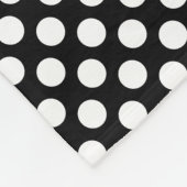 Couverture Polaire Blanc sur noir Pois de taille moyenne (Coin)
