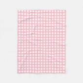 Couverture Polaire Blanc sur rose moyen Pois horizontaux (Devant)
