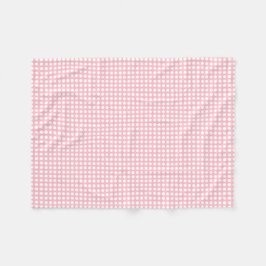 Couverture Polaire Blanc sur rose petite taille Pois horizontaux (Devant (Horizontal))