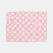 Couverture Polaire Blanc sur rose Pois de petite taille (Devant (Horizontal))