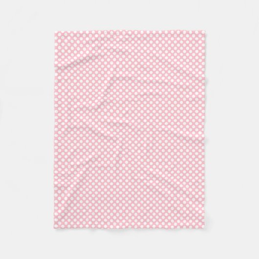 Couverture Polaire Blanc sur rose Pois de petite taille (Devant)