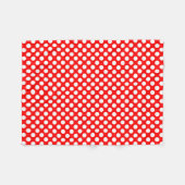 Couverture Polaire Blanc sur rouge Pois de taille moyenne (Devant (Horizontal))