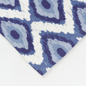 Couverture Polaire Blanc tribal Chevron de diamant d'Ikat de bleu (Coin)