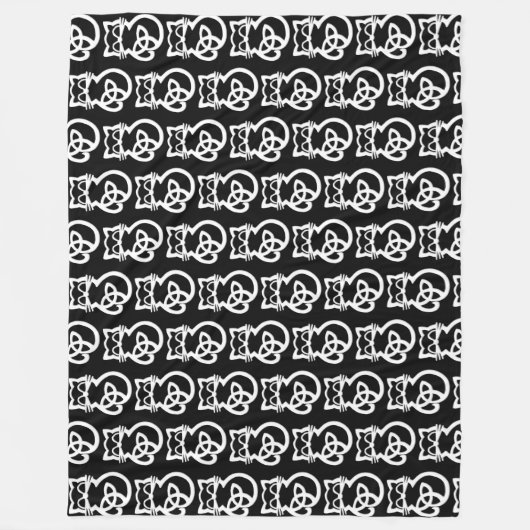 Couverture Polaire Blanc Trinity Knot Celtic Cat Blanche (Devant)