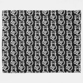 Couverture Polaire Blanc Trinity Knot Celtic Cat Blanche (Devant (Horizontal))