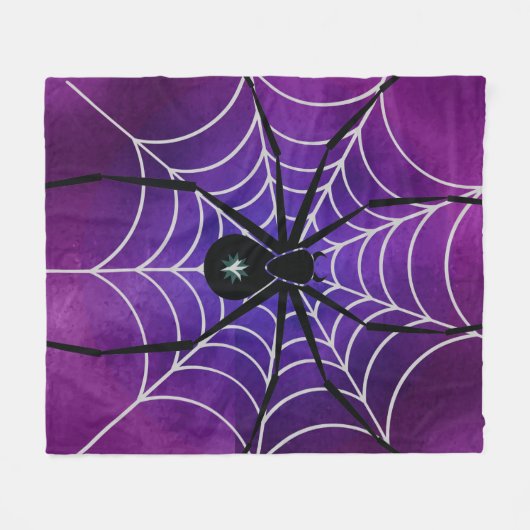 Couverture Polaire Blanche à lancer d'araignée violette (Devant (Horizontal))