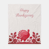 Couverture Polaire Blanche à molleton fleurie de la Turquie de Thanks (Devant)