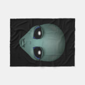 Couverture Polaire Blanche Alien Cute Alien Gris Art Fleece Blanket (Devant (Horizontal))