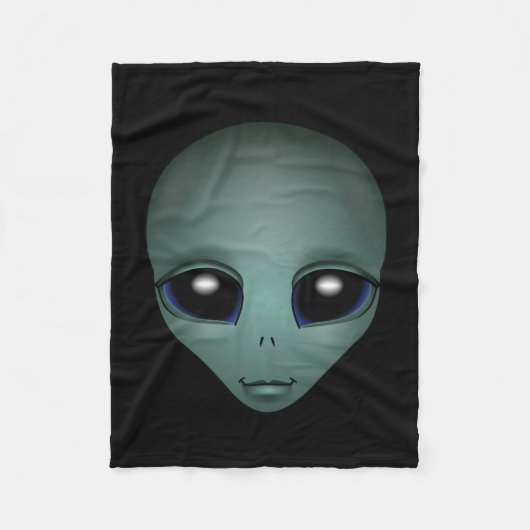 Couverture Polaire Blanche Alien Cute Alien Gris Art Fleece Blanket (Devant)