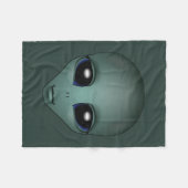 Couverture Polaire Blanche Alien Cute Alien Gris Art Fleece Blanket (Devant (Horizontal))