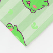 Couverture Polaire Blanche bébé Grenouille Pastel - Grandes vertes Ka (Coin)