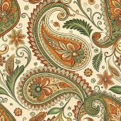 Couverture Polaire Blanche Boho confortable avec Earthy Paisley Desig