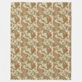 Couverture Polaire Blanche Boho confortable avec Earthy Paisley Desig (Devant)
