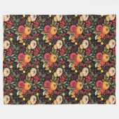 Couverture Polaire Blanche Chaleureuse À Thème Automne Citrouilles Ru (Devant (Horizontal))