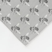 Couverture Polaire Blanche d'abeilles miel Cute Bee Art Blanche polai (Coin)