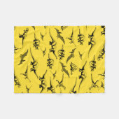 Couverture Polaire Blanche de dinosaures jaunes (Devant (Horizontal))