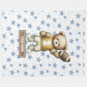 Couverture Polaire Blanche de football américaine personnalisée pour  (Devant (Horizontal))