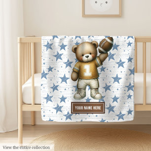 Couverture Polaire Blanche de football américaine personnalisée pour
