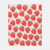 Couverture Polaire Blanche de fraises cuites (Devant)